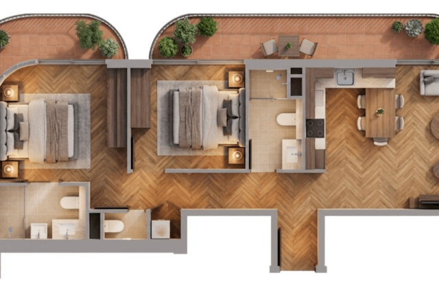 Modern 2 Bedroom Apartment on Floor 6 | Manarina by Zenith Dubai South