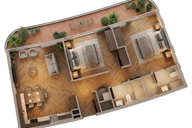 Modern 2 Bedroom Apartment on Floor 2 | Manarina by Zenith Dubai South