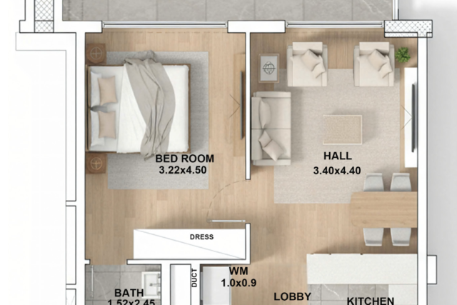 Premium Furnished 1 Bedroom Apartment with Spacious Balcony | RR Grand Dubai South Unit 118