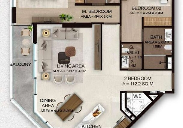 Cresswell Plaza by Merath – 2 Bedroom Type A | Units 101, 201 & 401